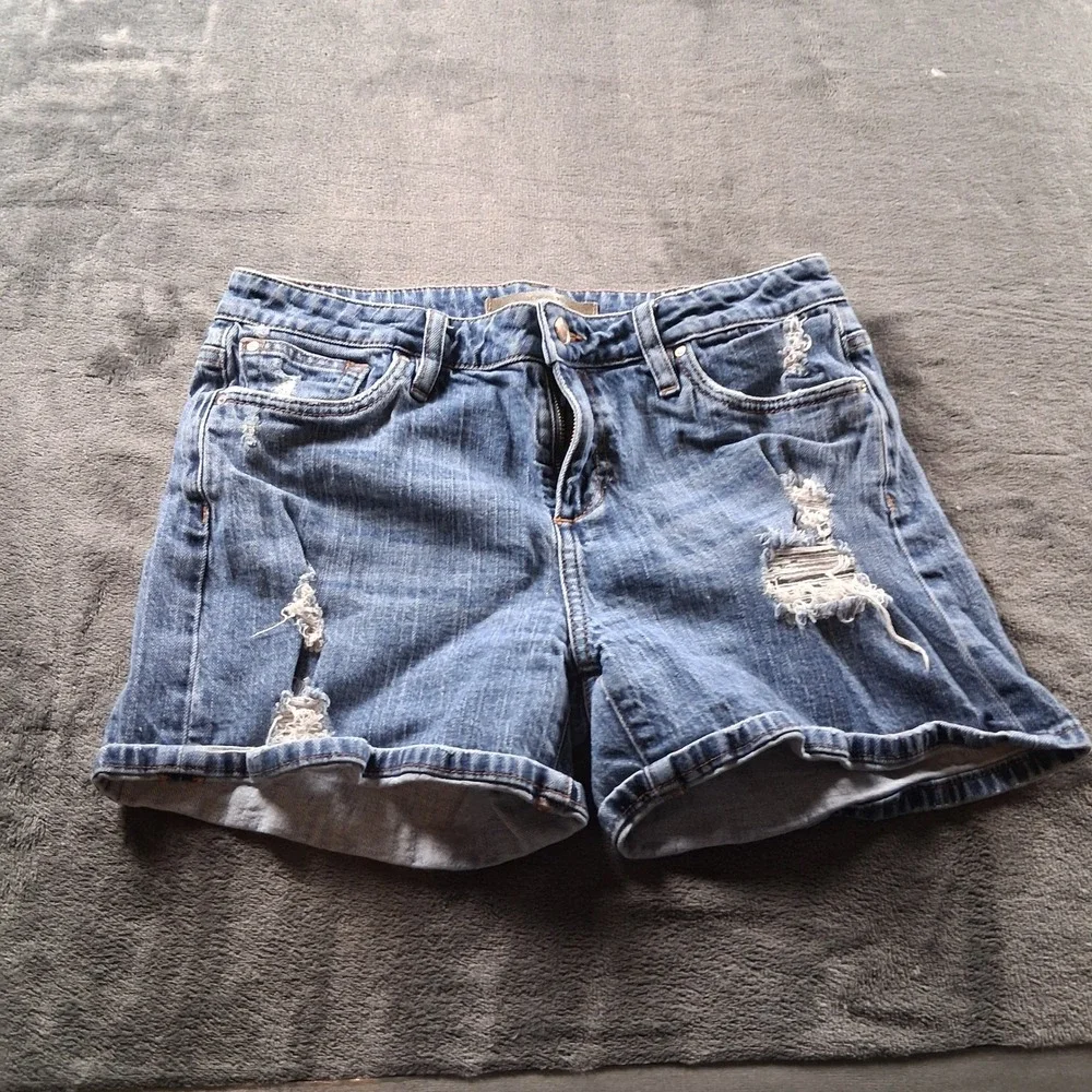 Joe's Jeans Denim Shorts Womens 28 Blue Distressed Cuffed Mid Rise 3082